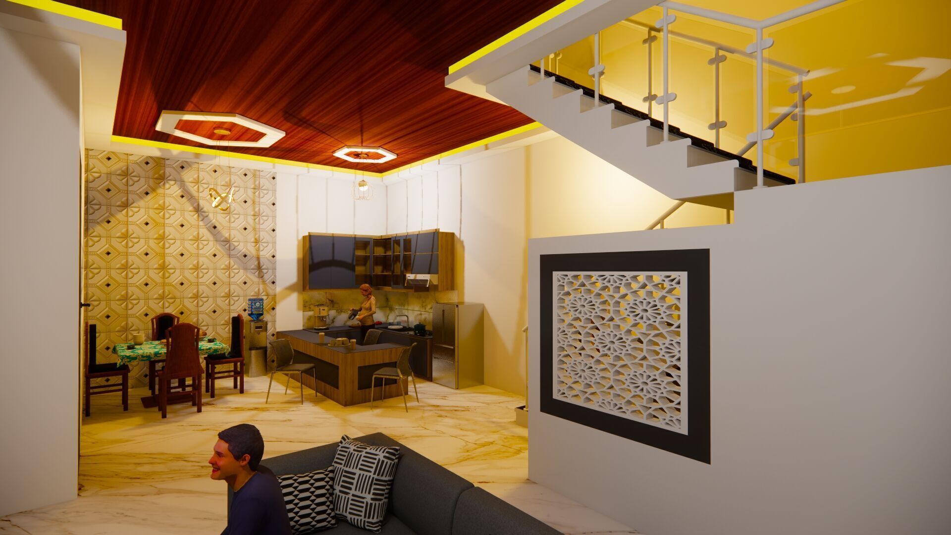 minimalis modern house  3D model_1