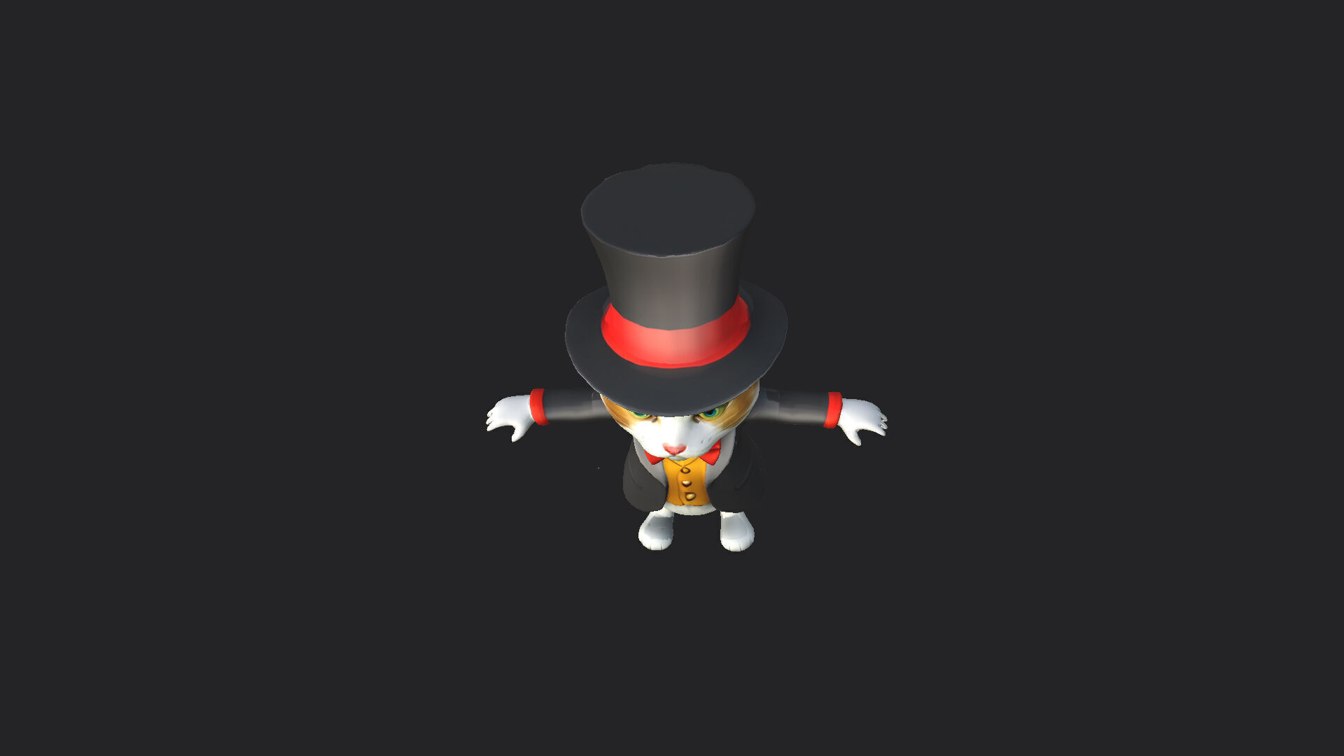 Gentleman Cat Model 001 Low-poly 3D model_10