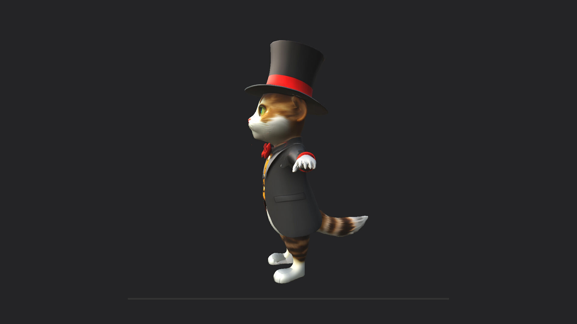 Gentleman Cat Model 001 Low-poly 3D model_2