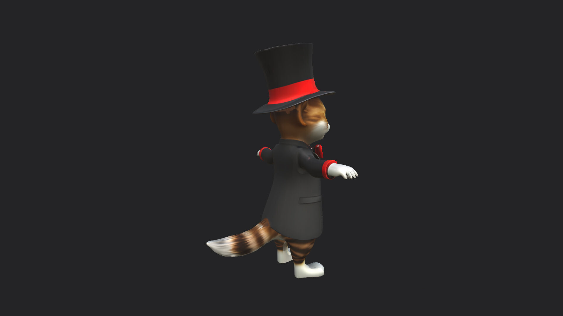 Gentleman Cat Model 001 Low-poly 3D model_7
