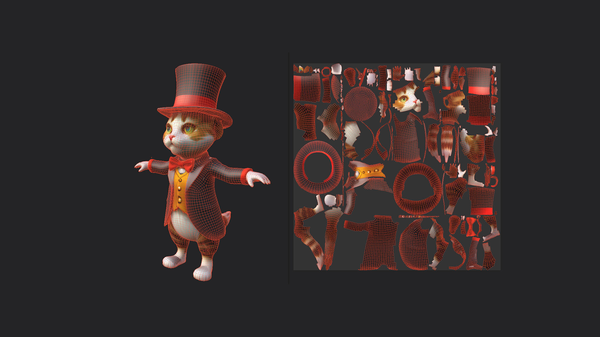 Gentleman Cat Model 001 Low-poly 3D model_12
