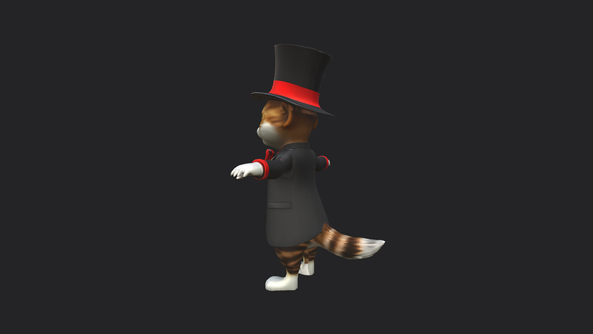 Gentleman Cat Model 001 Low-poly 3D model_3