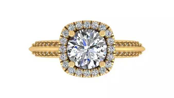 Elegant Halo Cushion-Cut Gemstone Ring