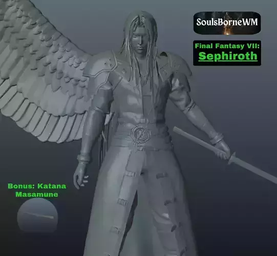 Final Fantasy VII Sephiroth Wing on and off