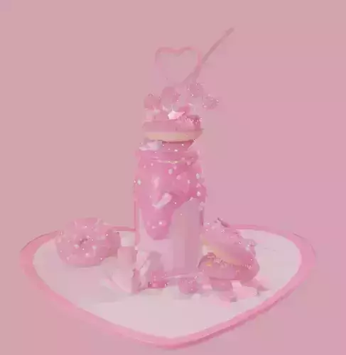 VALENTINES DAY DONUT MILKSHAKE