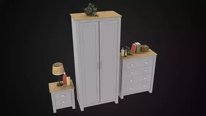 Modern wardrobe set with assets
