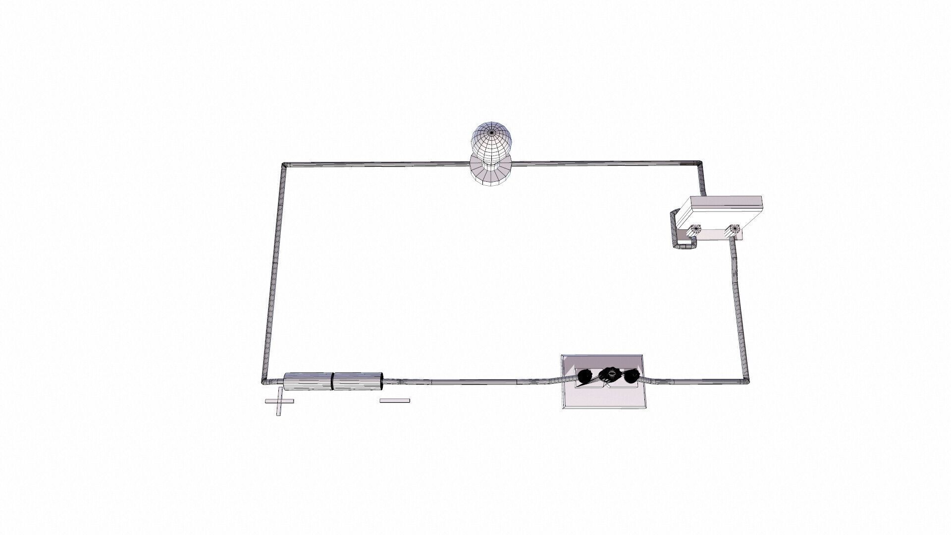 Electric Circuit Low-poly 3D model_7