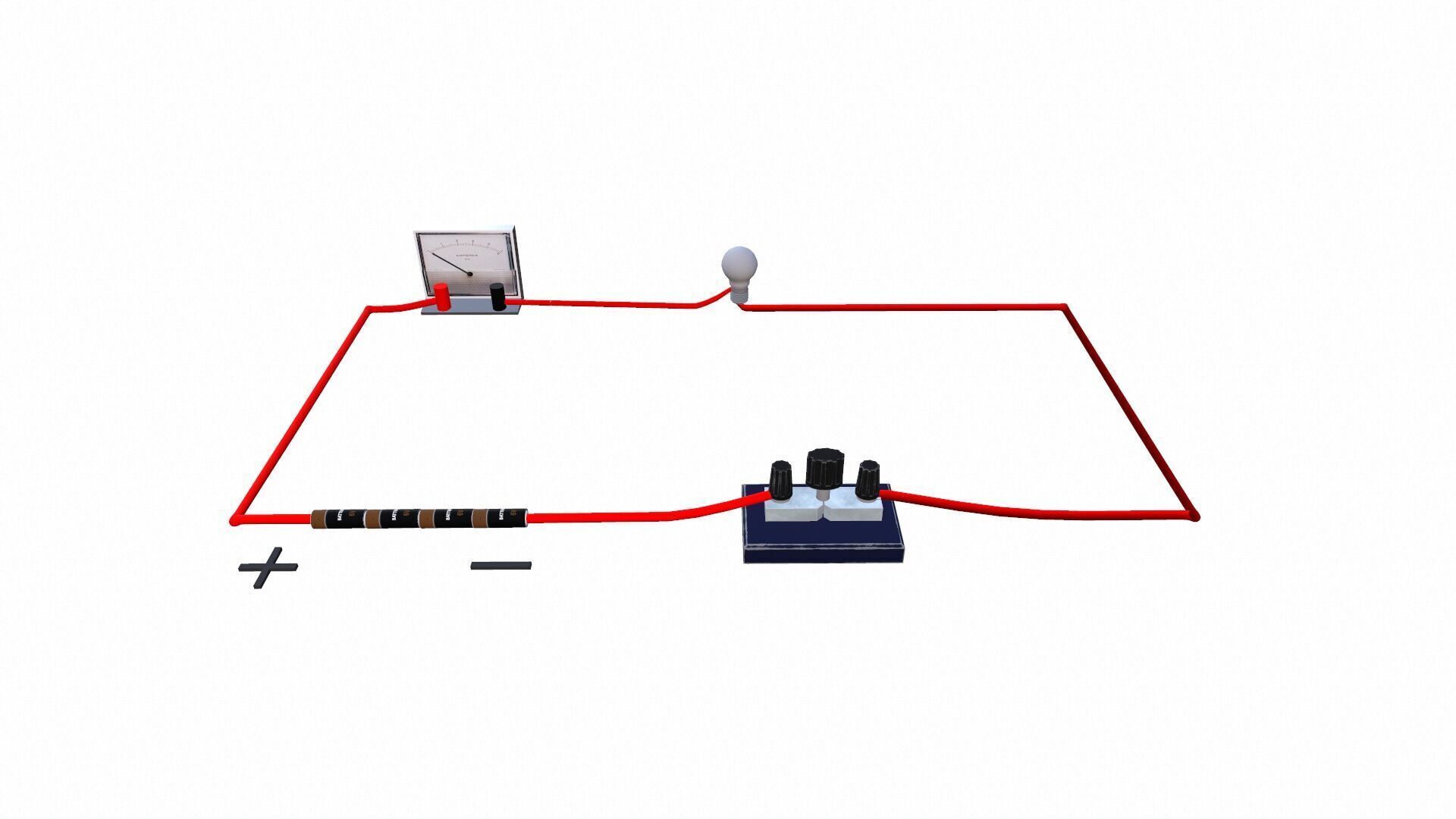 Electric Circuit Low-poly 3D model_2