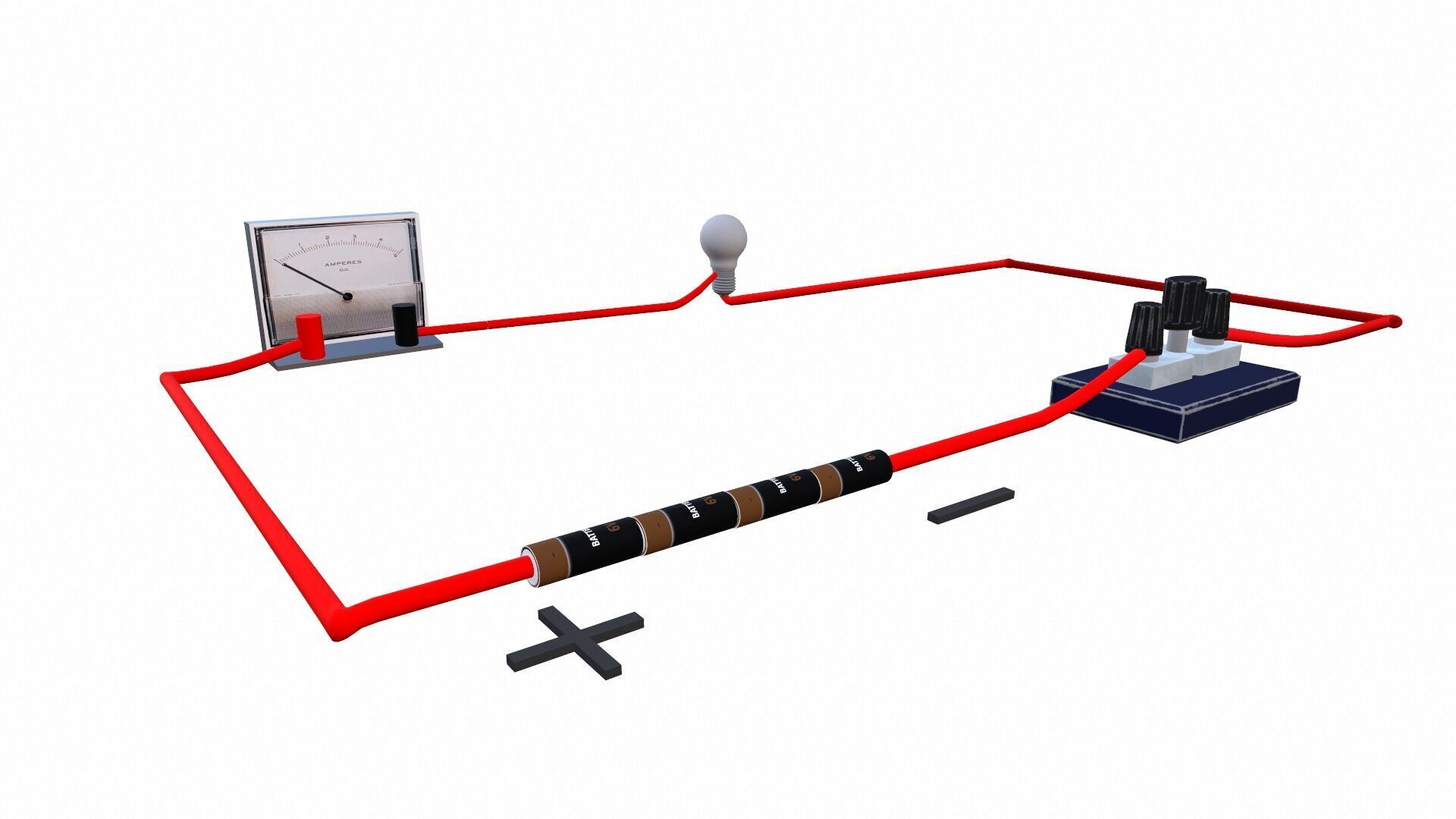 Electric Circuit Low-poly 3D model_5