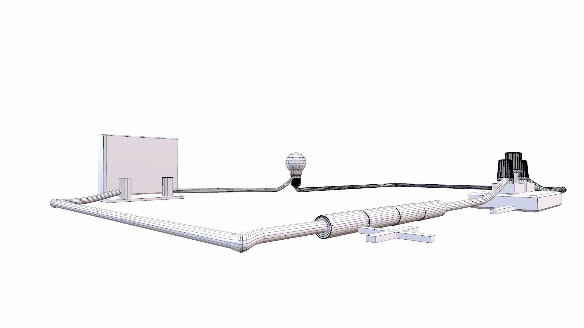 Electric Circuit Low-poly 3D model_9