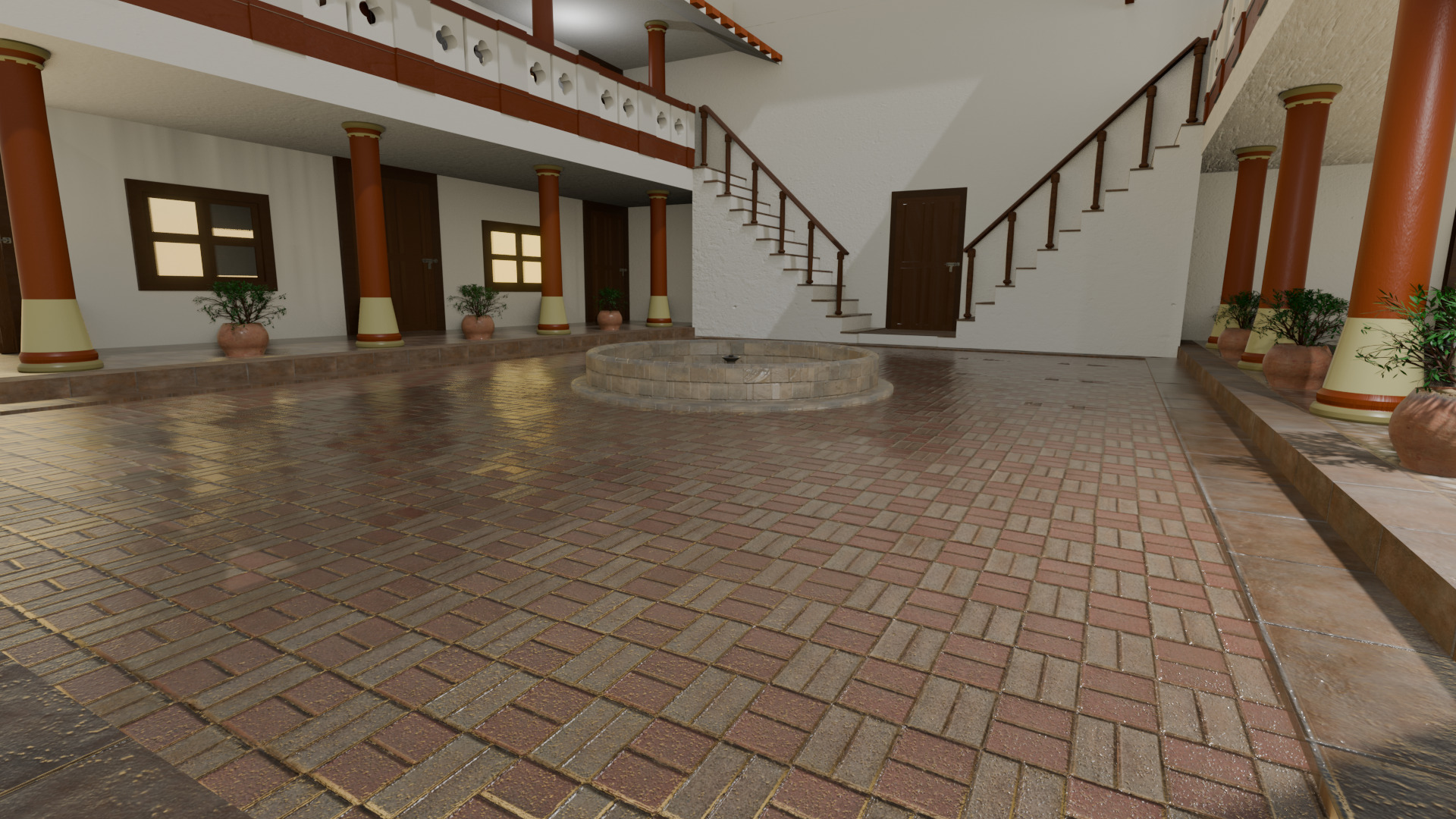 Indian Courtyard House Complete 3D model_8