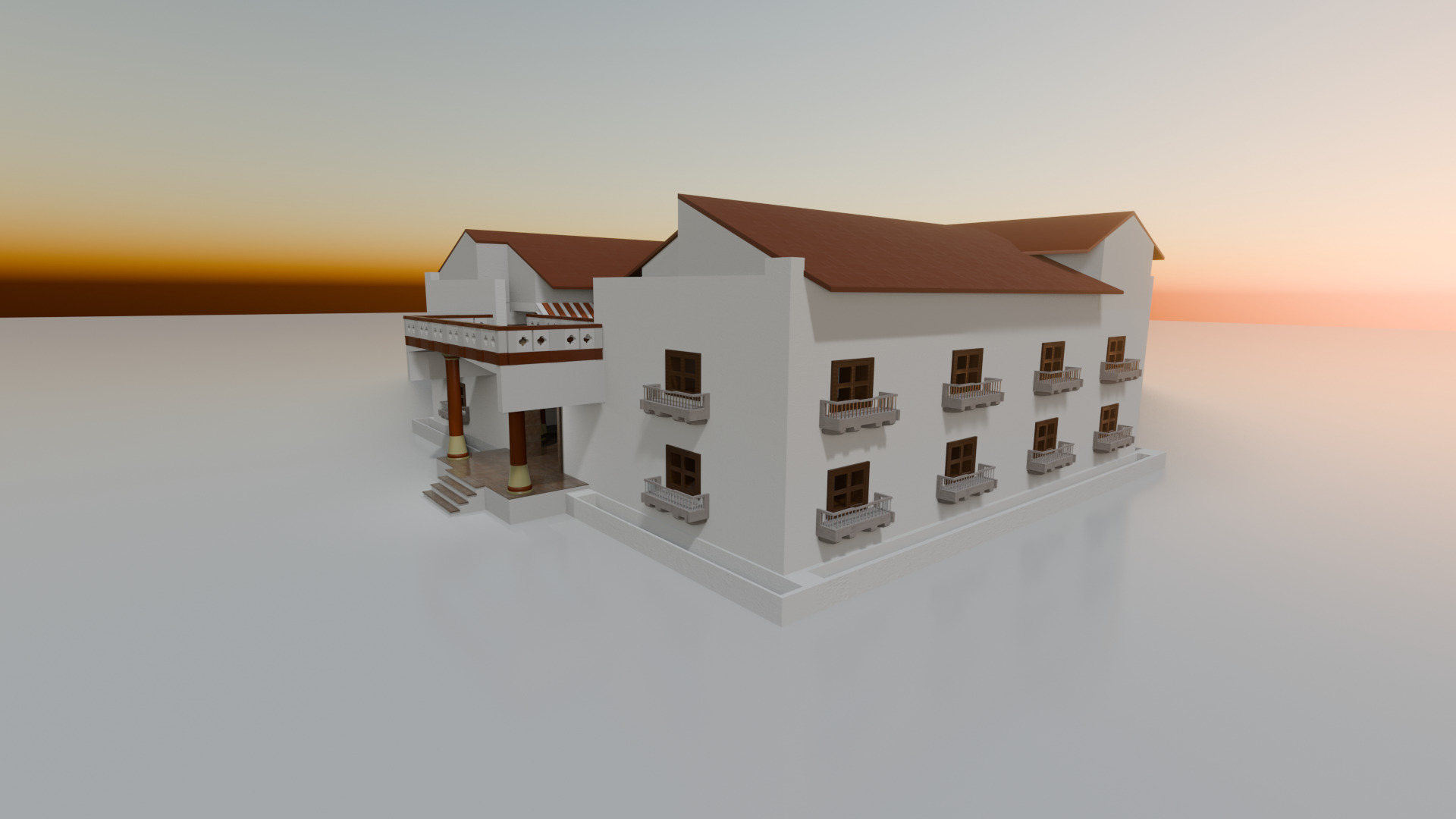 Indian Courtyard House Complete 3D model_16