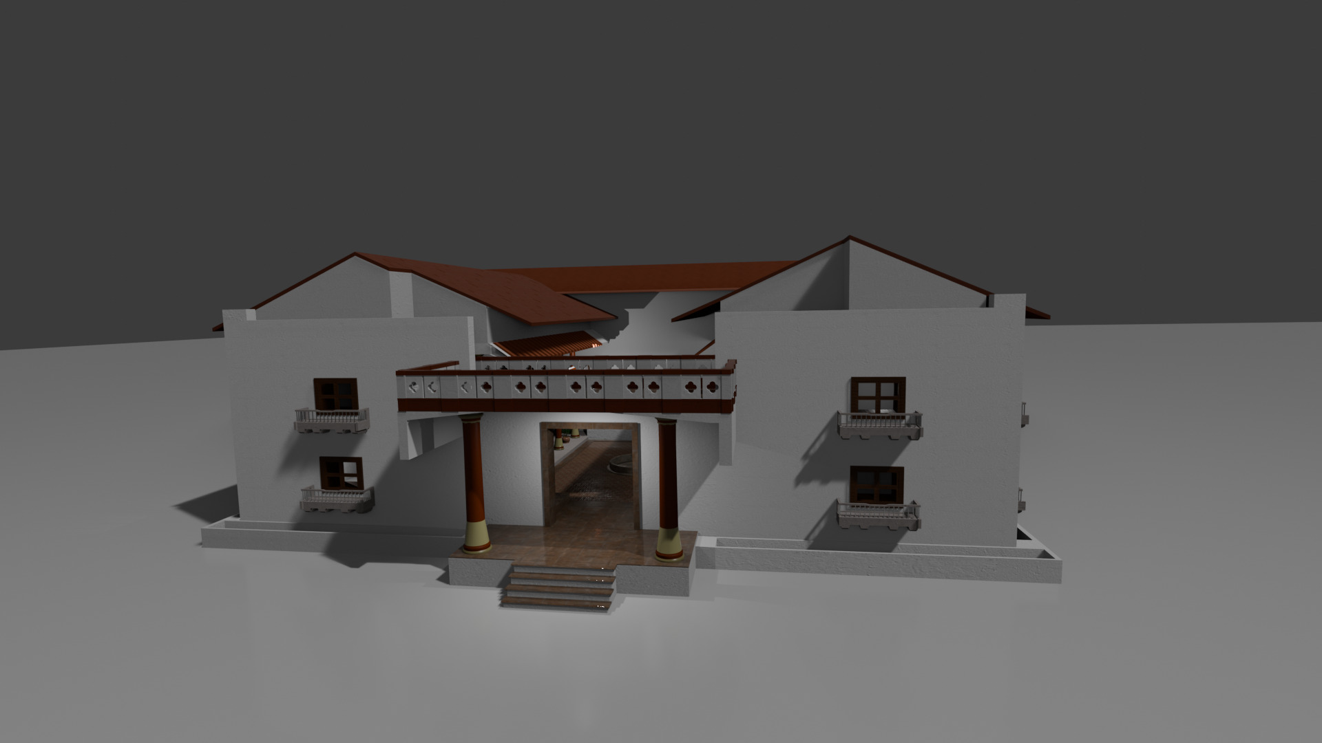 Indian Courtyard House Complete 3D model_10