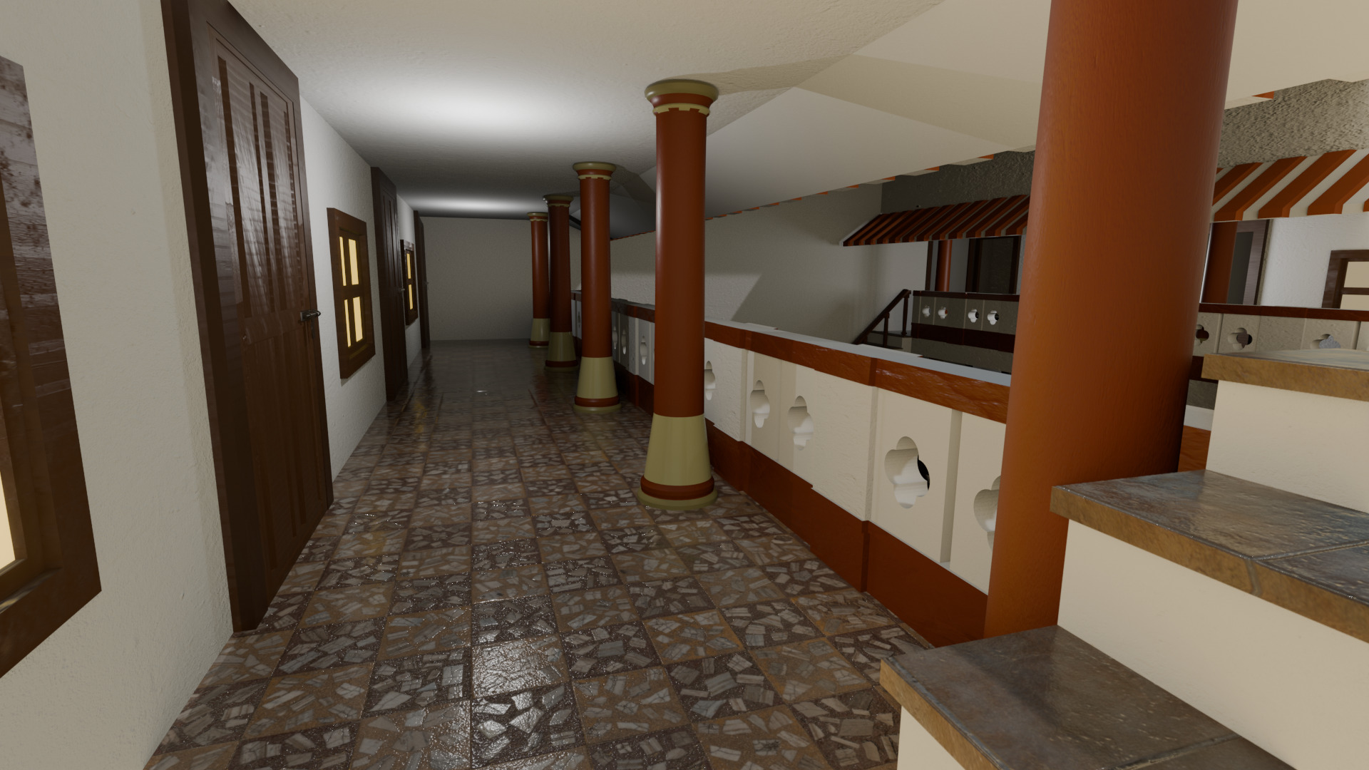 Indian Courtyard House Complete 3D model_3