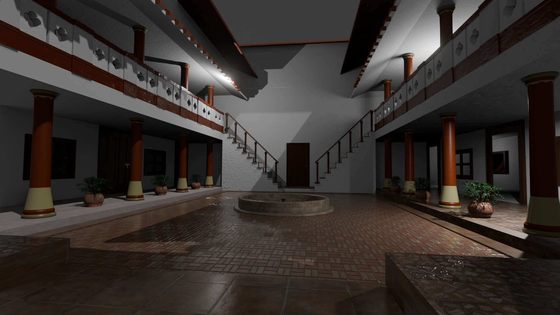 Indian Courtyard House Complete 3D model_13