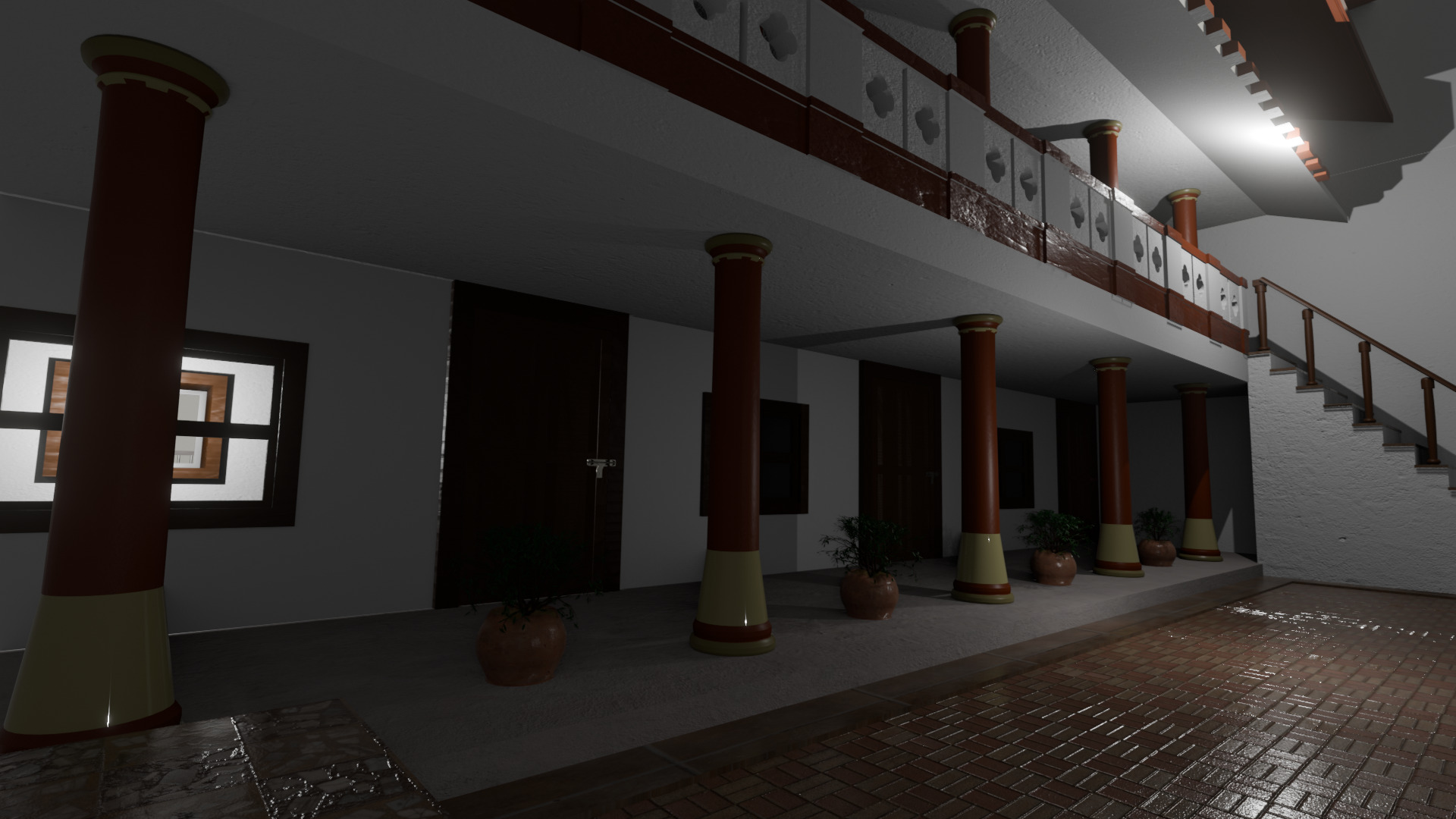 Indian Courtyard House Complete 3D model_9
