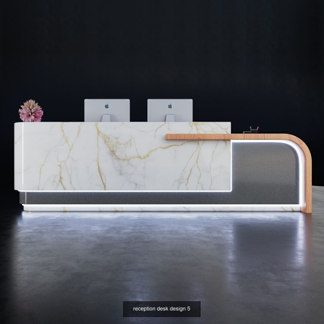 Reception Desk design 10 models 3D Model Collection_5