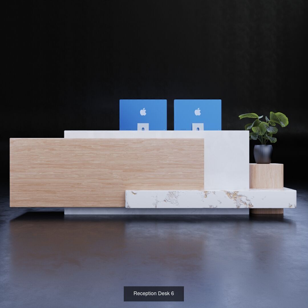 Reception Desk design 10 models 3D Model Collection_6