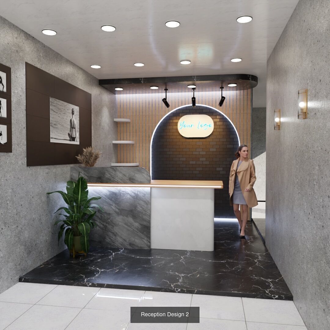 Reception Desk design 10 models 3D Model Collection_2