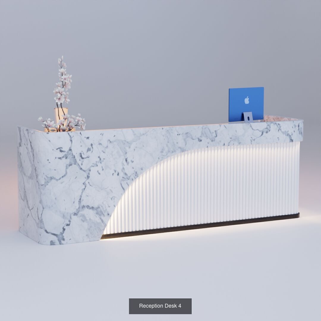 Reception Desk design 10 models 3D Model Collection_4