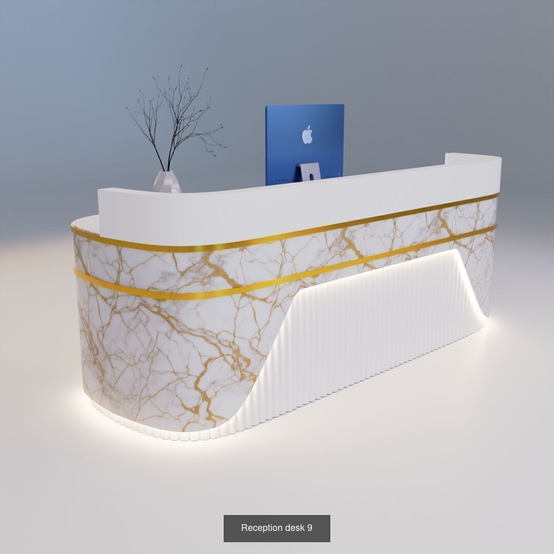 Reception Desk design 10 models 3D Model Collection_9