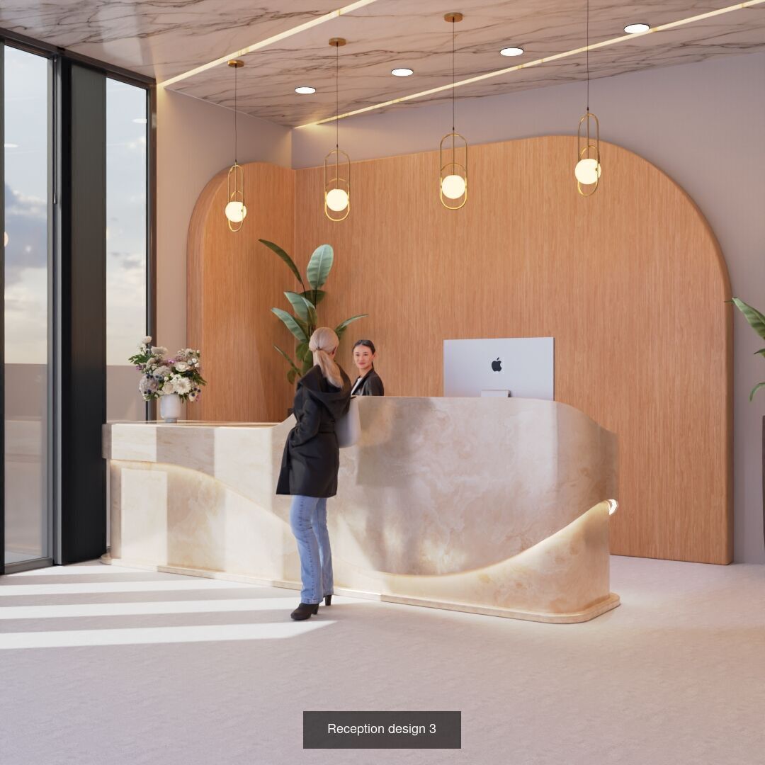 Reception Desk design 10 models 3D Model Collection_3