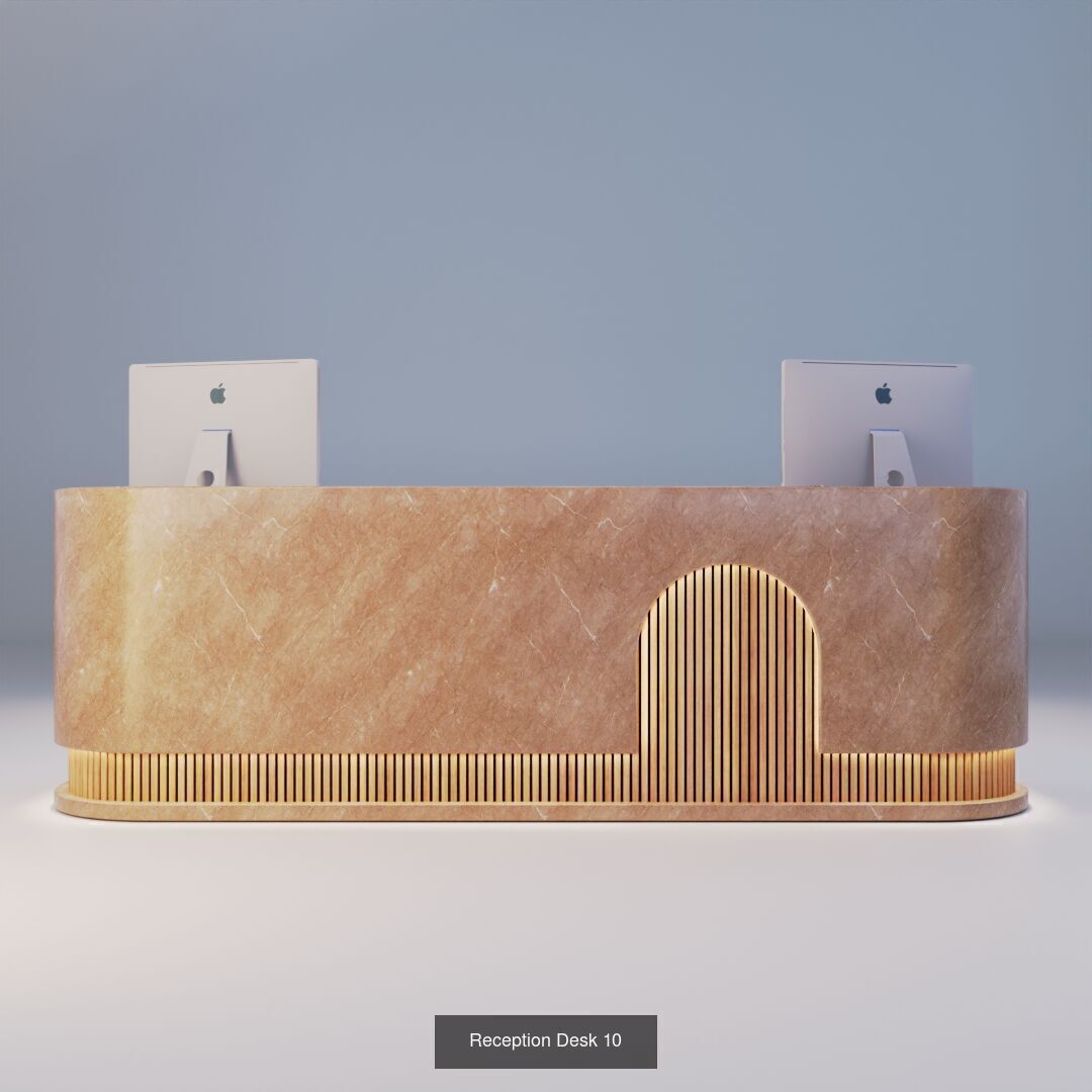 Reception Desk design 10 models 3D Model Collection_10