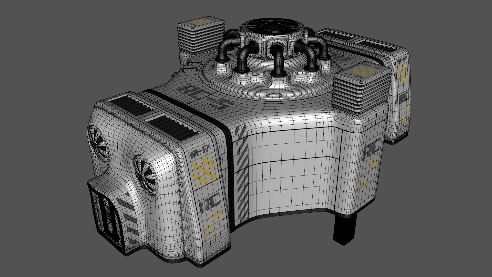 Nuclear Reactor Sci-Fi Low-poly 3D model_17