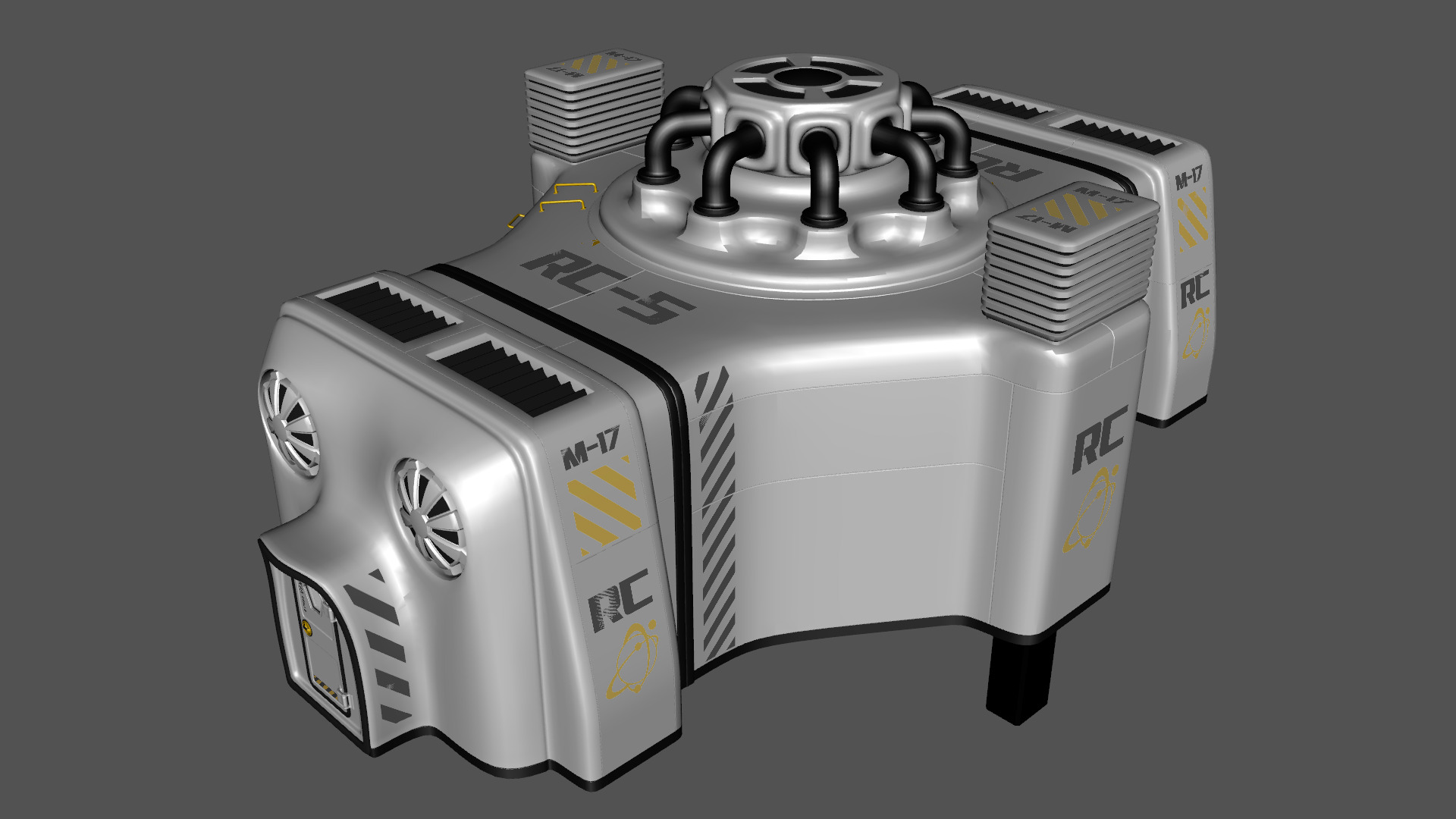 Nuclear Reactor Sci-Fi Low-poly 3D model_16