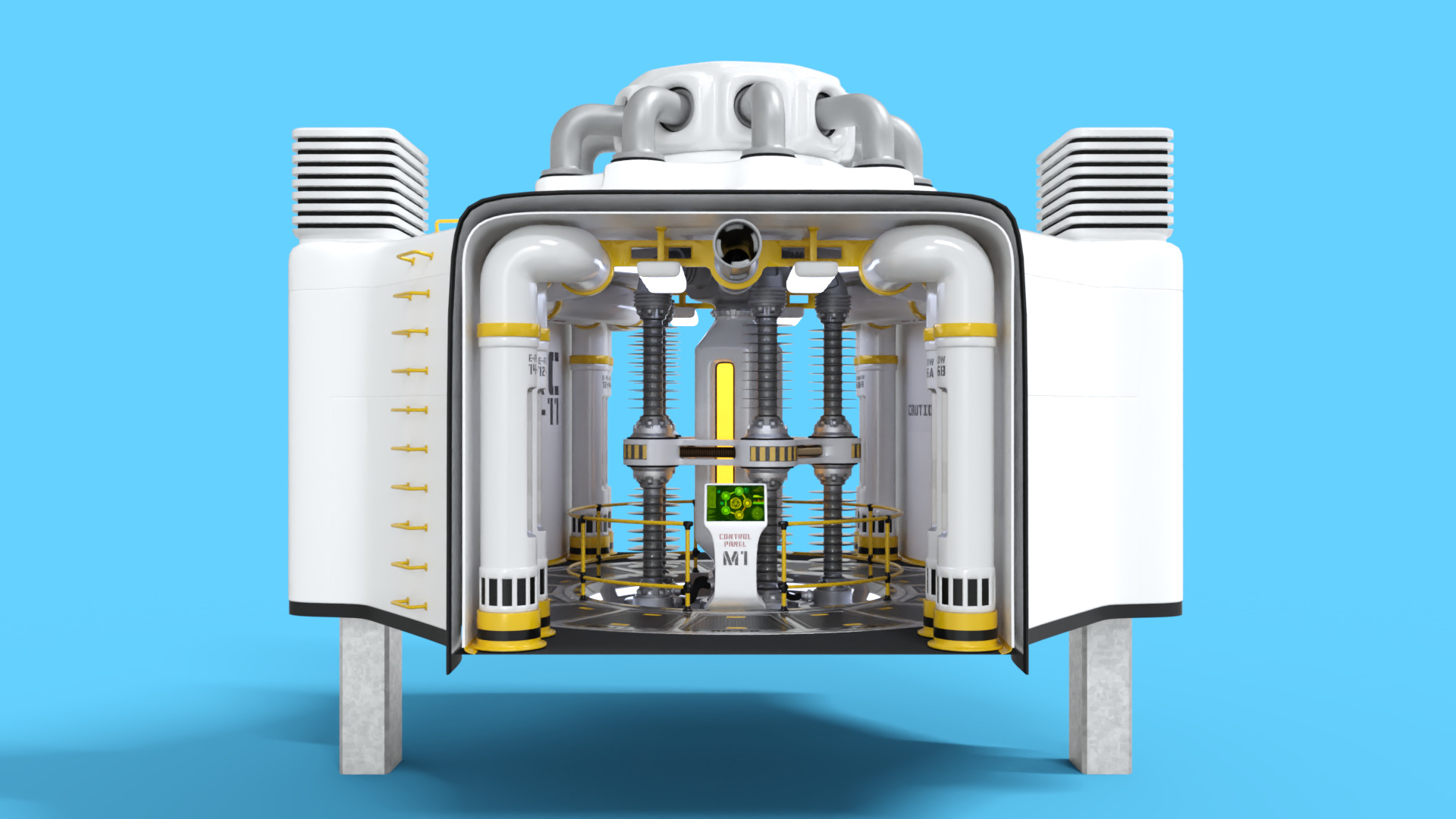 Nuclear Reactor Sci-Fi Low-poly 3D model_6