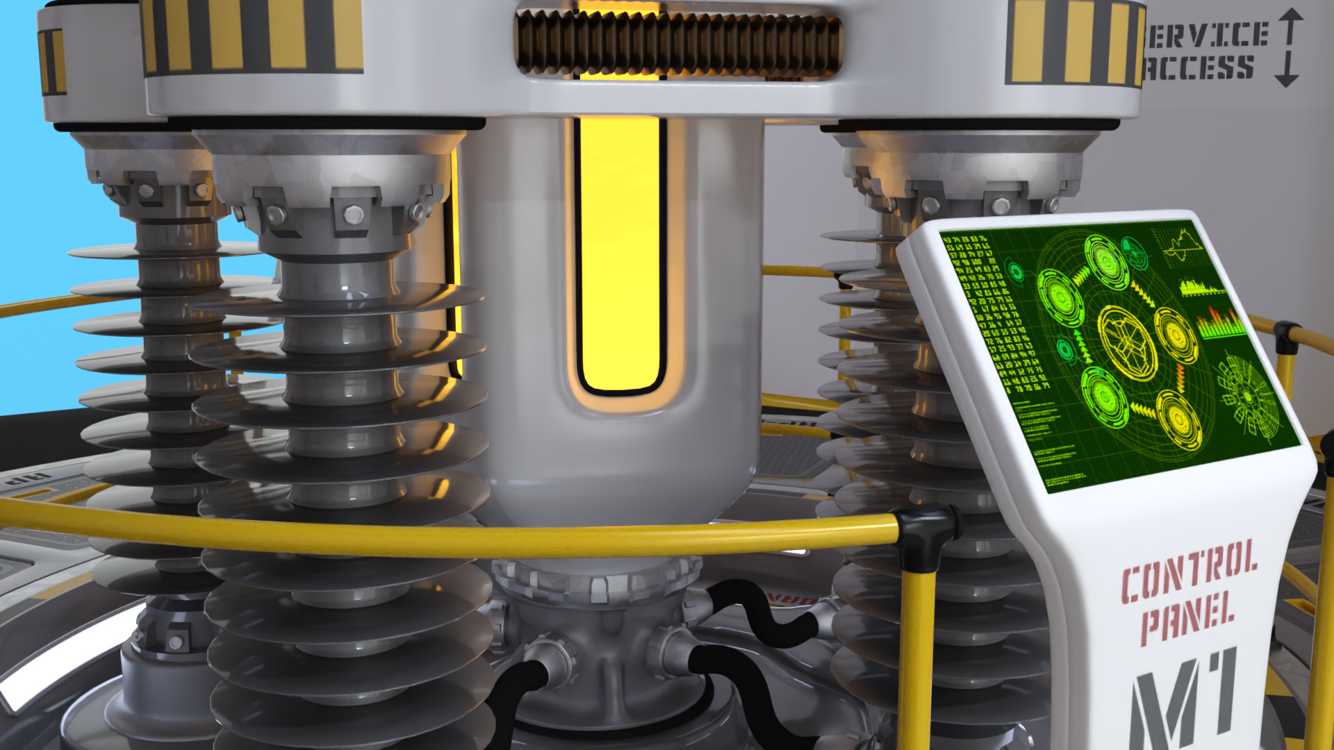 Nuclear Reactor Sci-Fi Low-poly 3D model_3