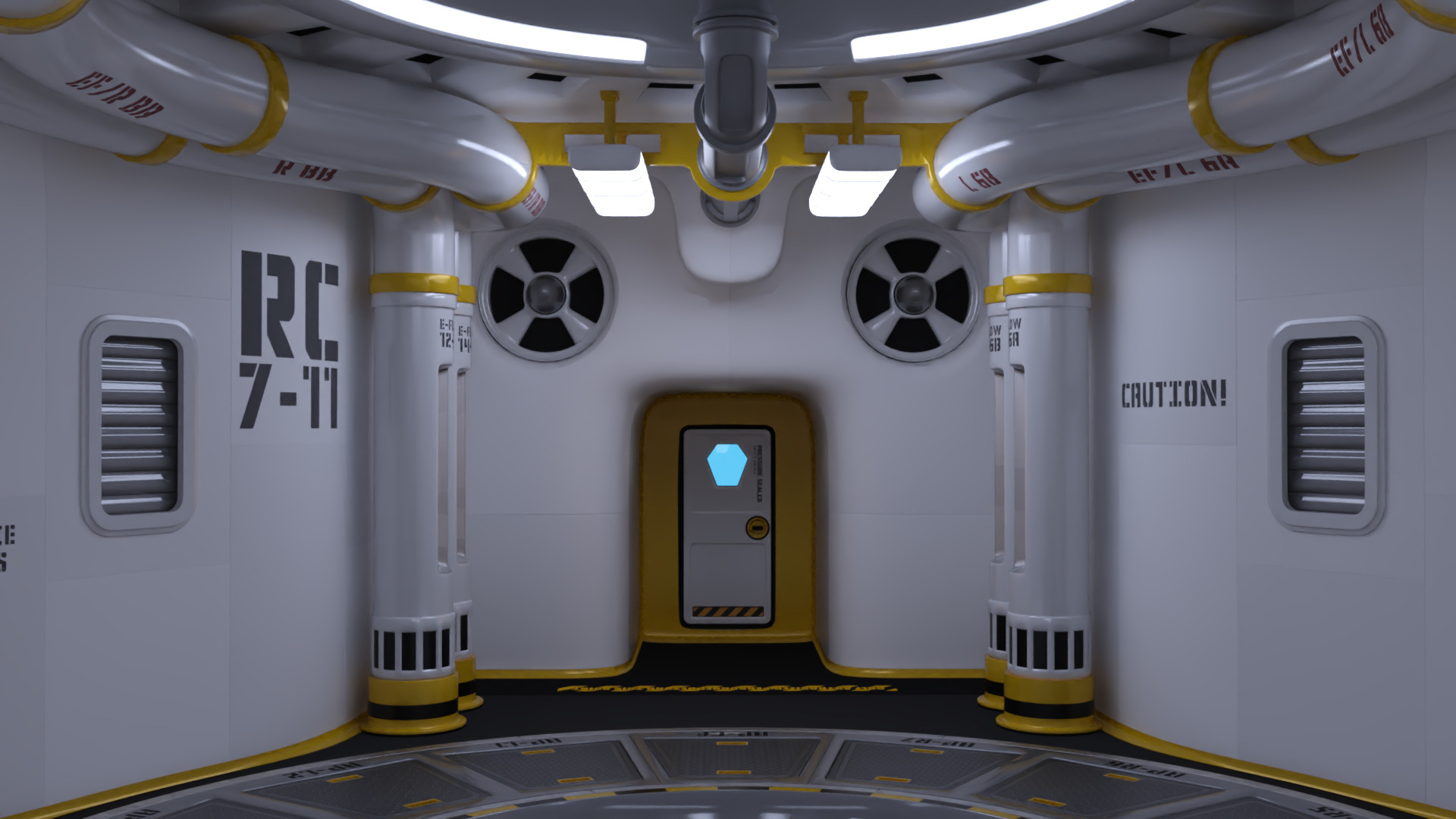 Nuclear Reactor Sci-Fi Low-poly 3D model_4