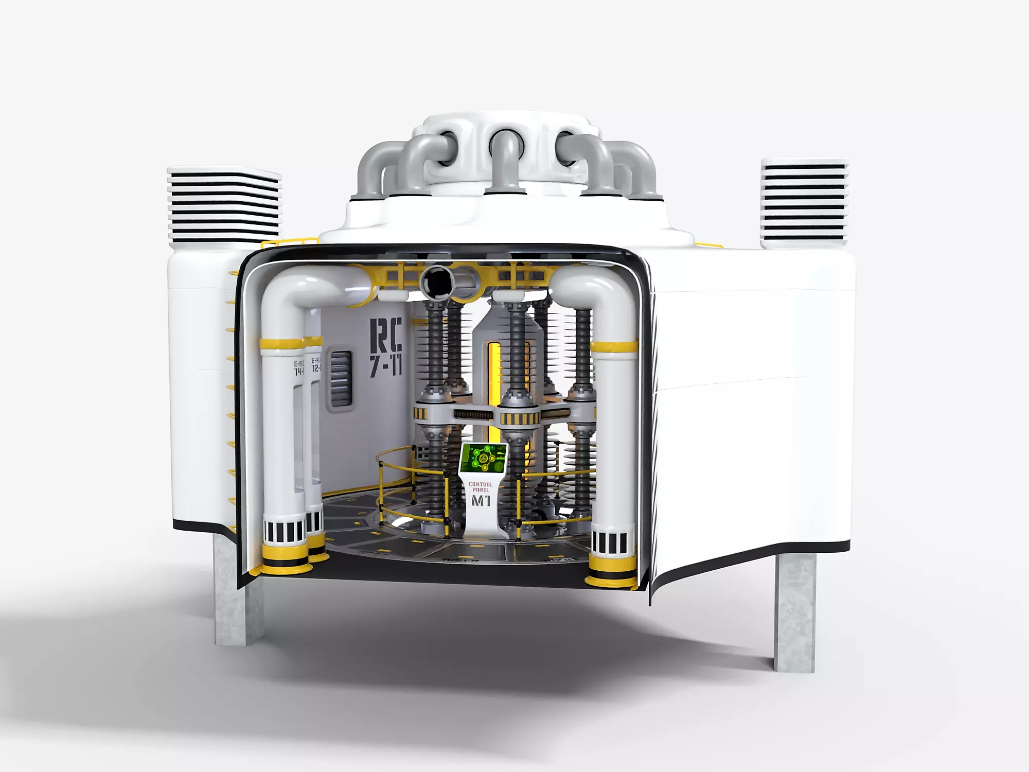 Nuclear Reactor Sci-Fi Low-poly 3D model_0