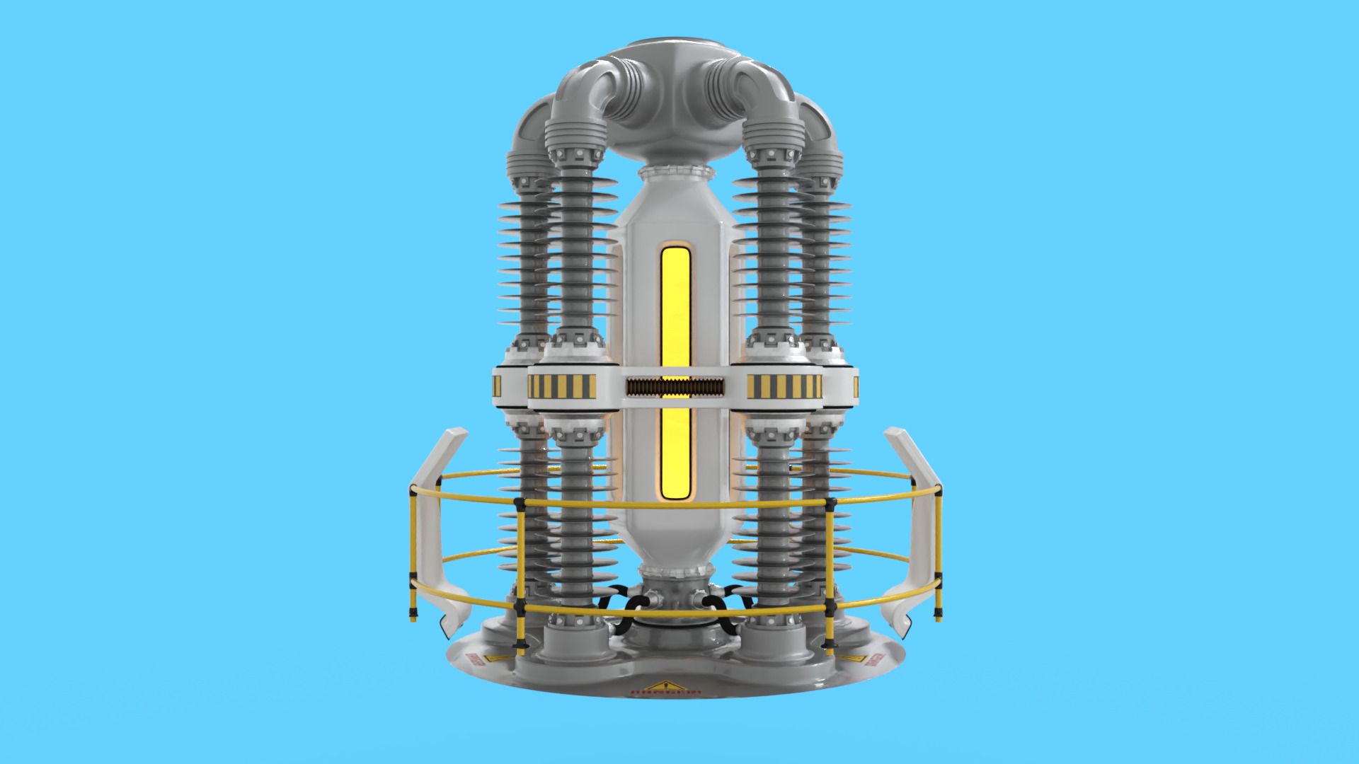 Nuclear Reactor Sci-Fi Low-poly 3D model_12