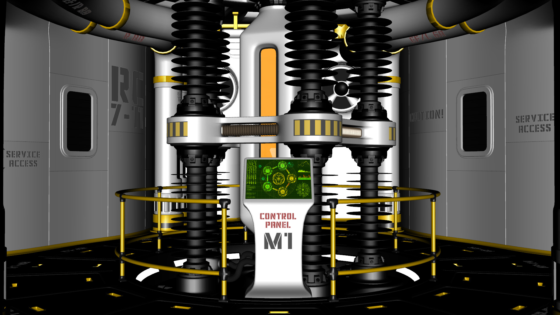 Nuclear Reactor Sci-Fi Low-poly 3D model_15