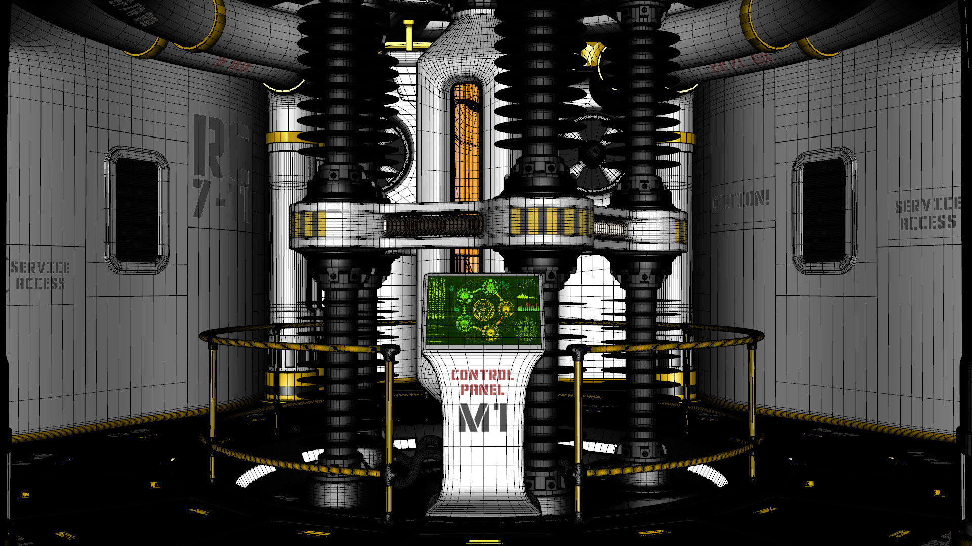 Nuclear Reactor Sci-Fi Low-poly 3D model_18