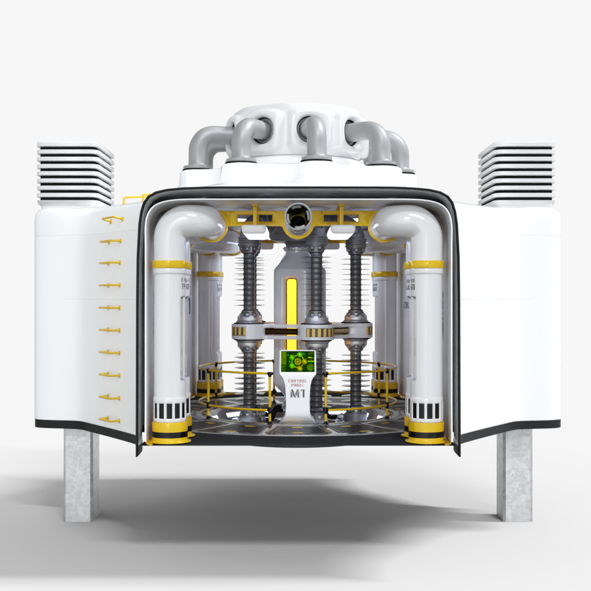 Nuclear Reactor Sci-Fi Low-poly 3D model_5