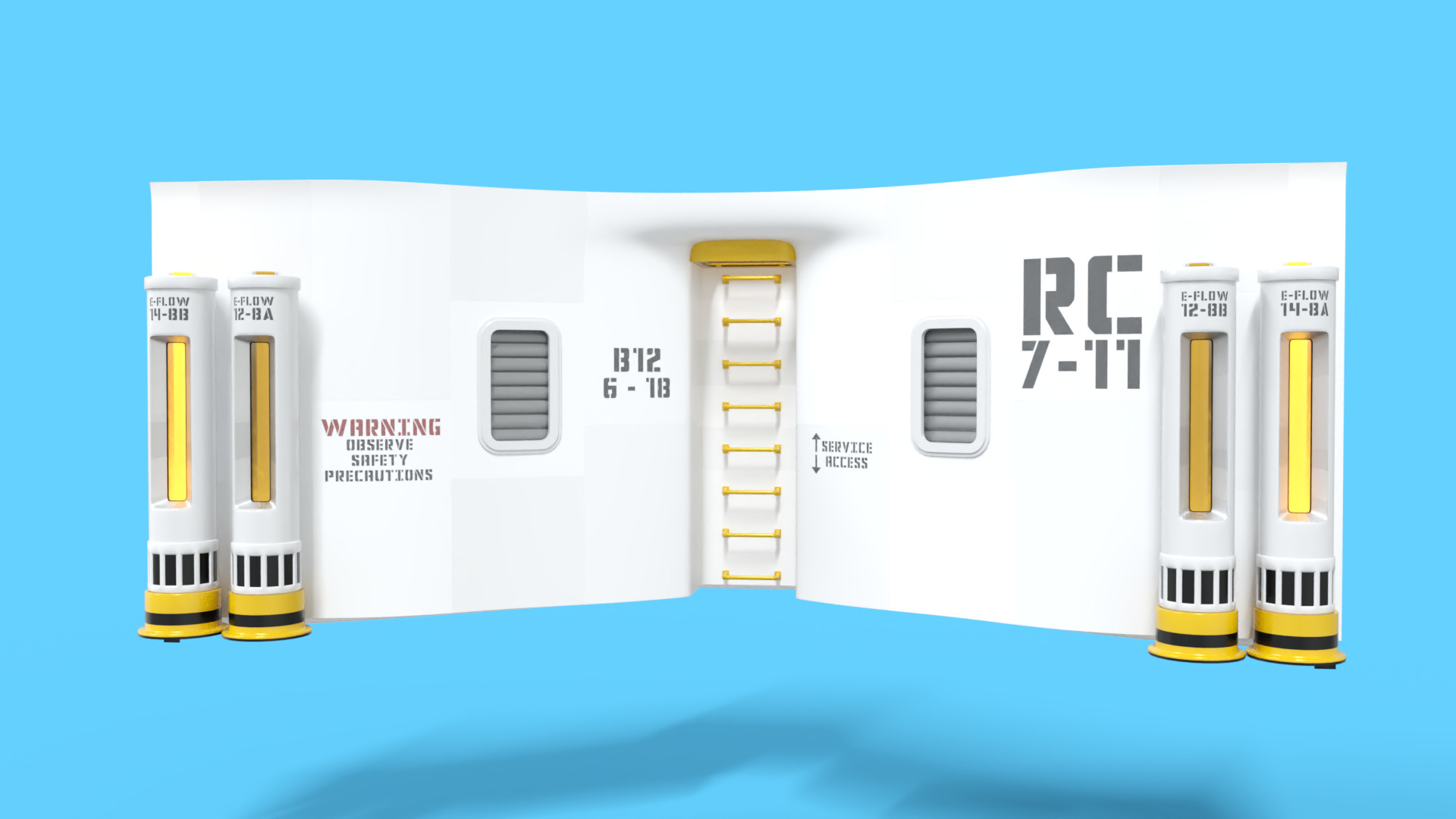 Nuclear Reactor Sci-Fi Low-poly 3D model_7