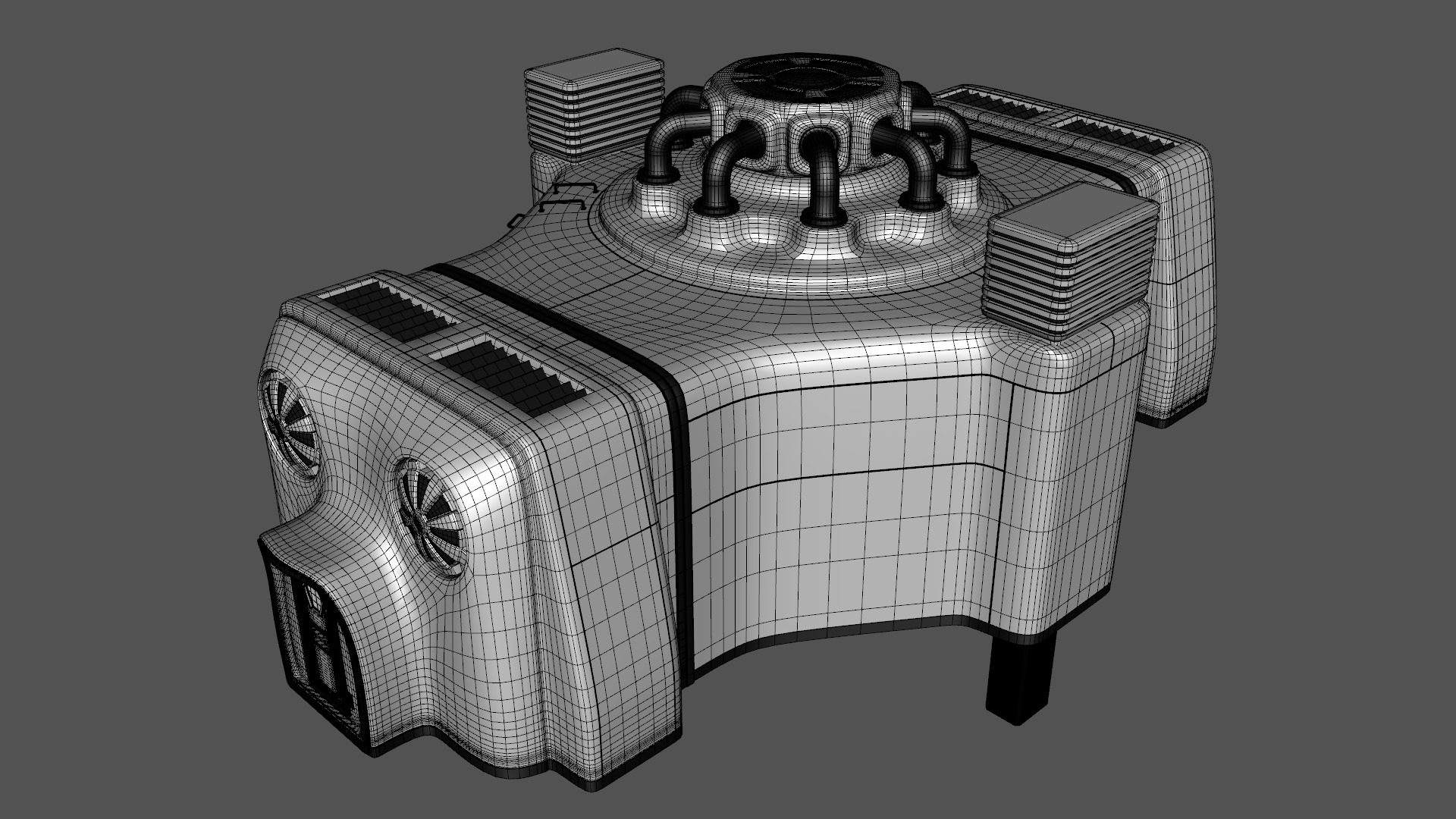 Nuclear Reactor Sci-Fi Low-poly 3D model_19