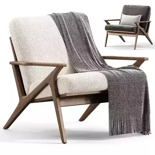 Cavett Wood Frame Armchair by Crate Barrel
