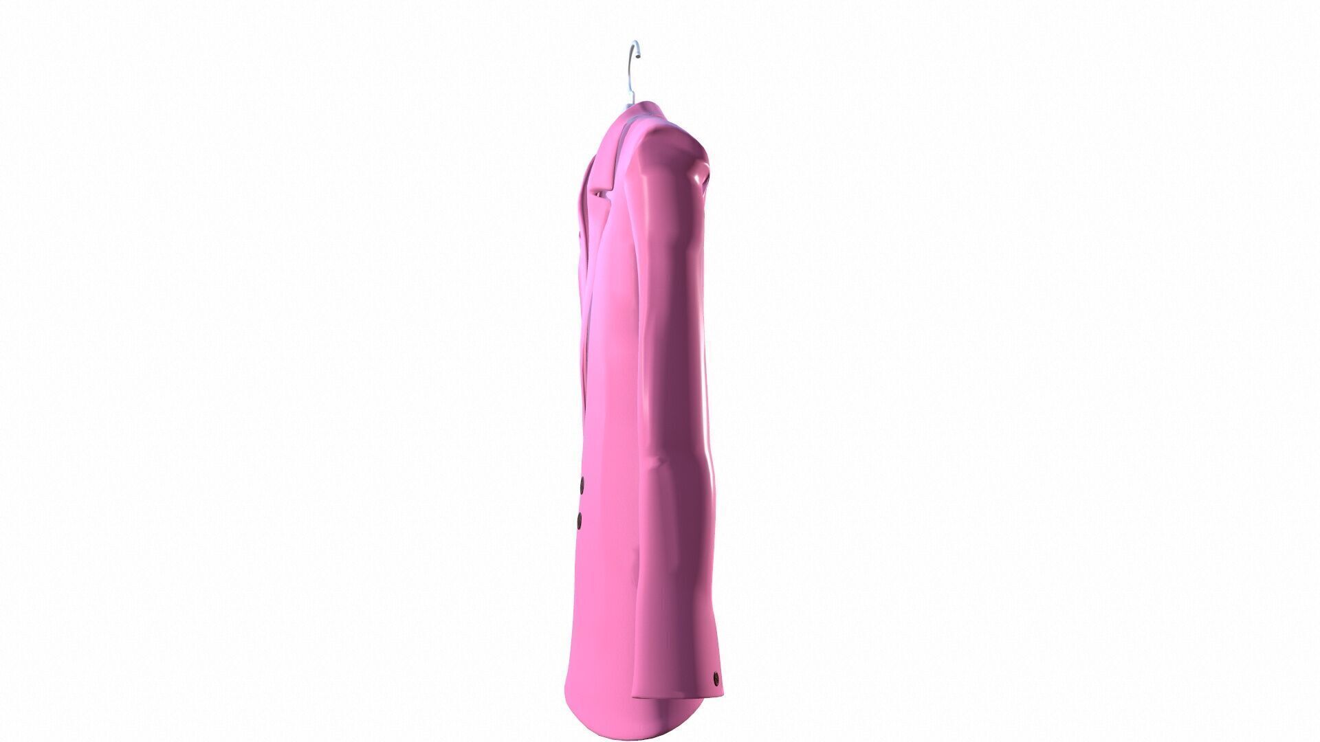 Coat on Hanger Low-poly 3D model_4