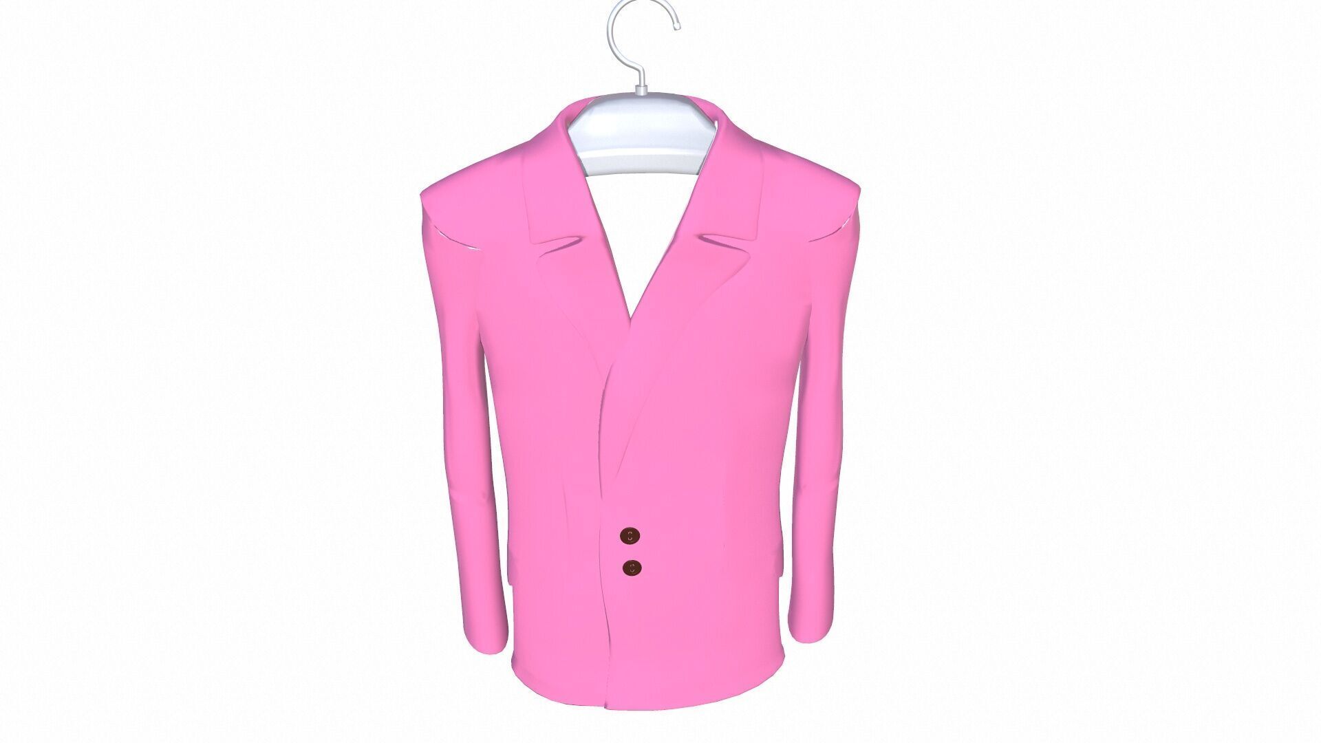 Coat on Hanger Low-poly 3D model_7