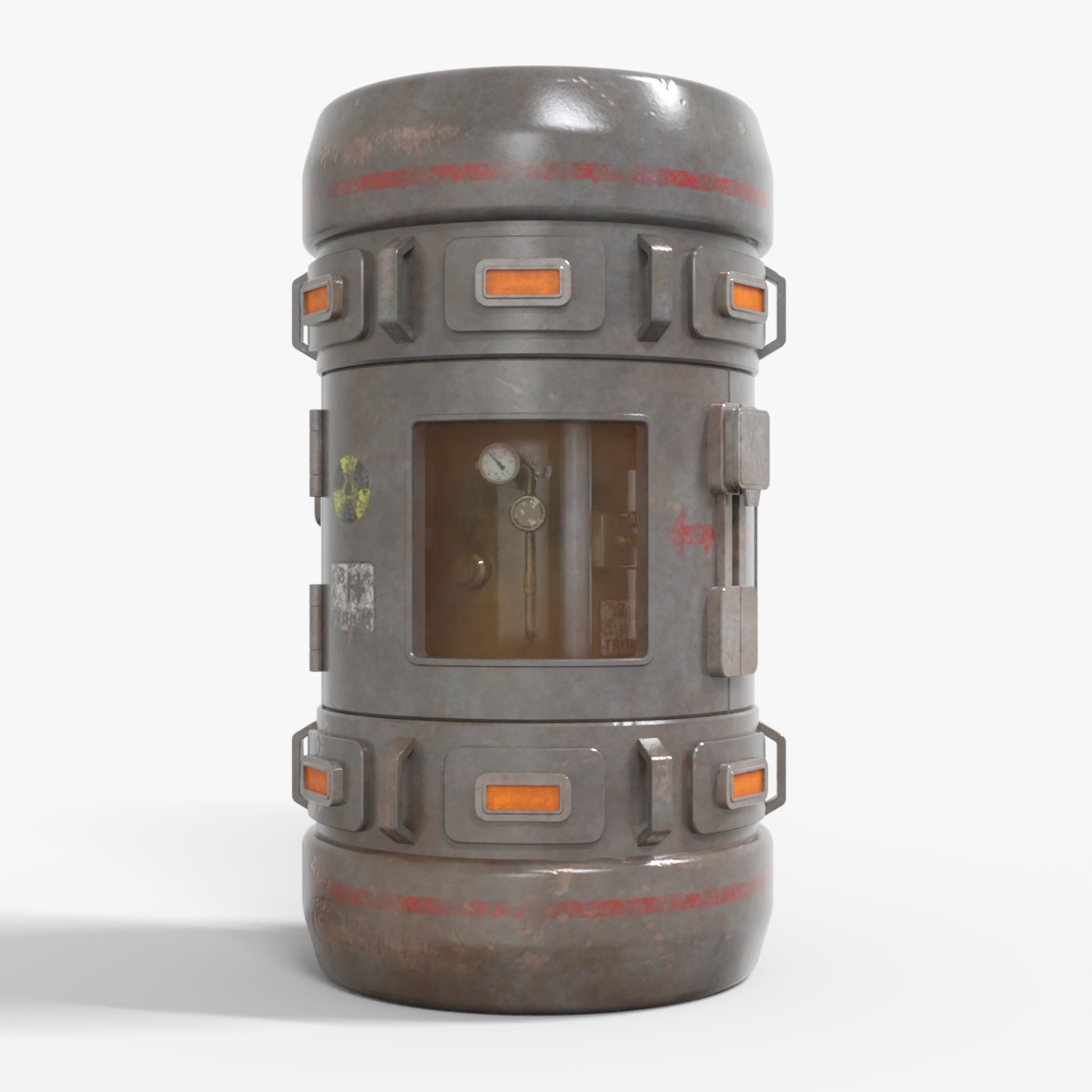 Tritium Container Hydrogen-3 Low-poly 3D model_4