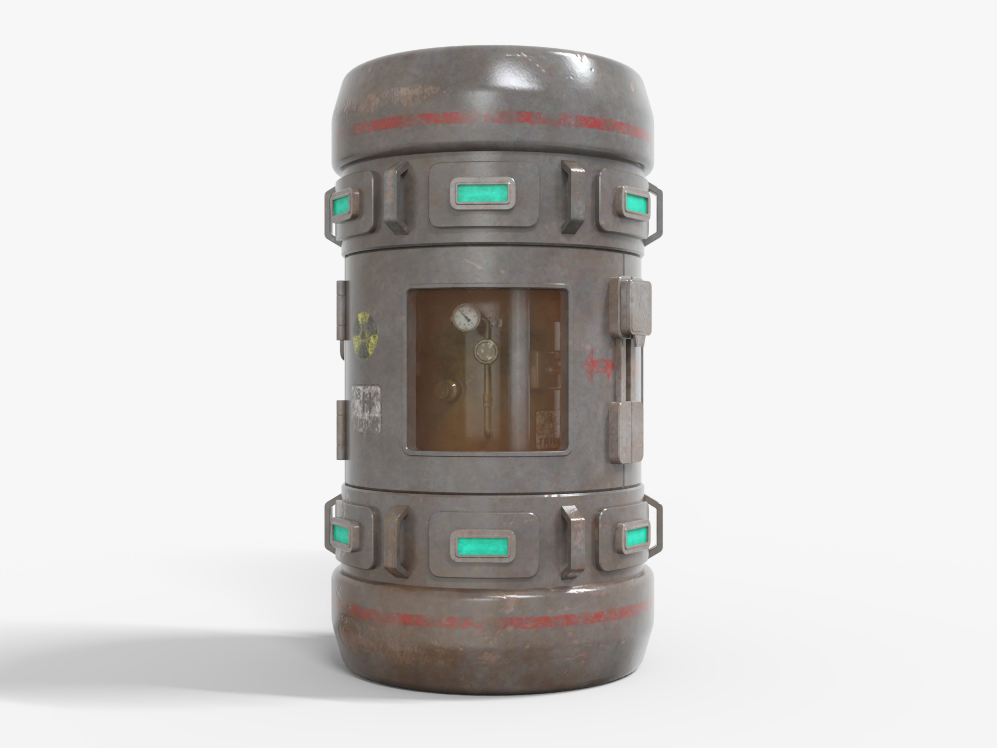 Tritium Container Hydrogen-3 Low-poly 3D model_1