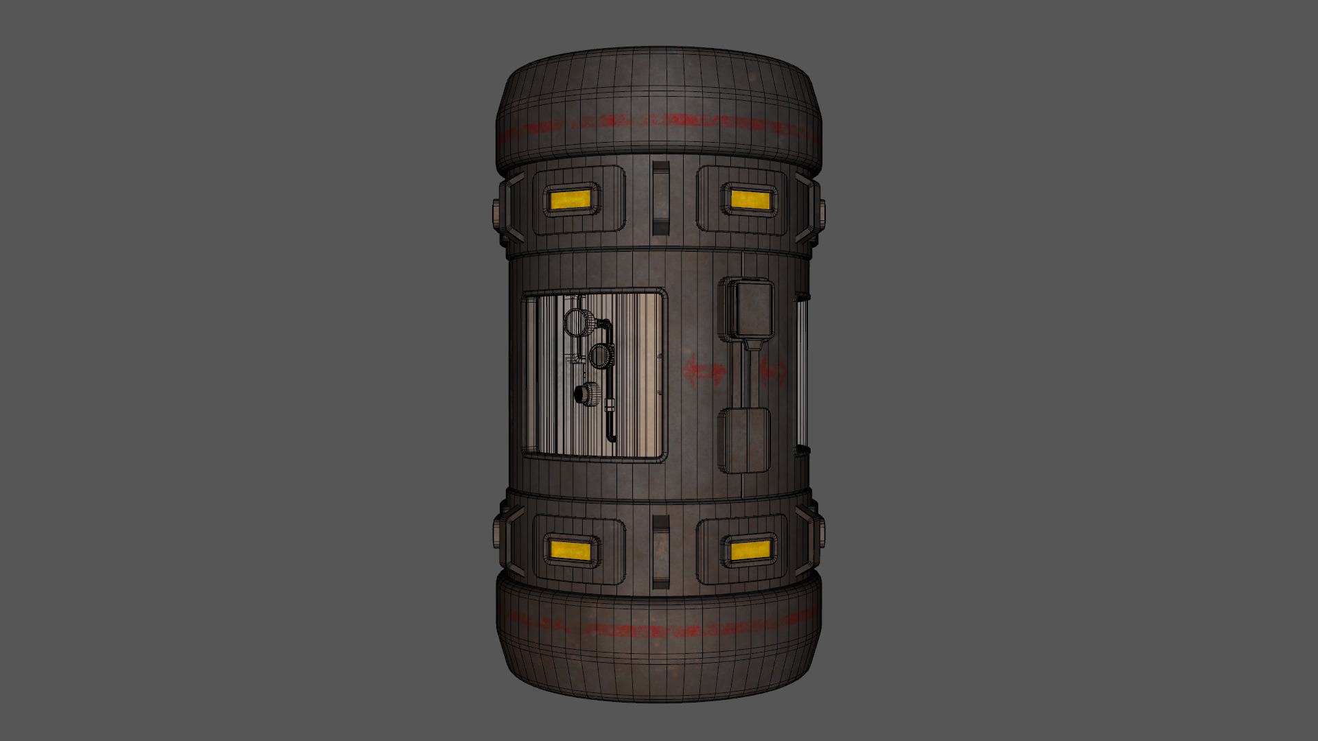 Tritium Container Hydrogen-3 Low-poly 3D model_10