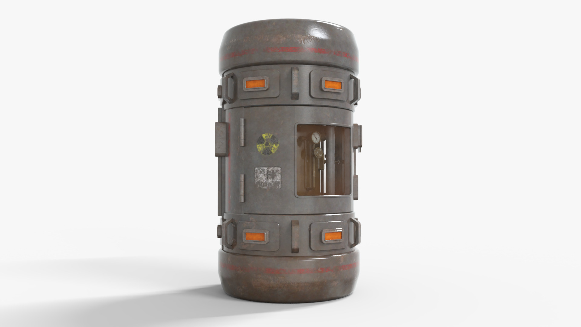 Tritium Container Hydrogen-3 Low-poly 3D model_2