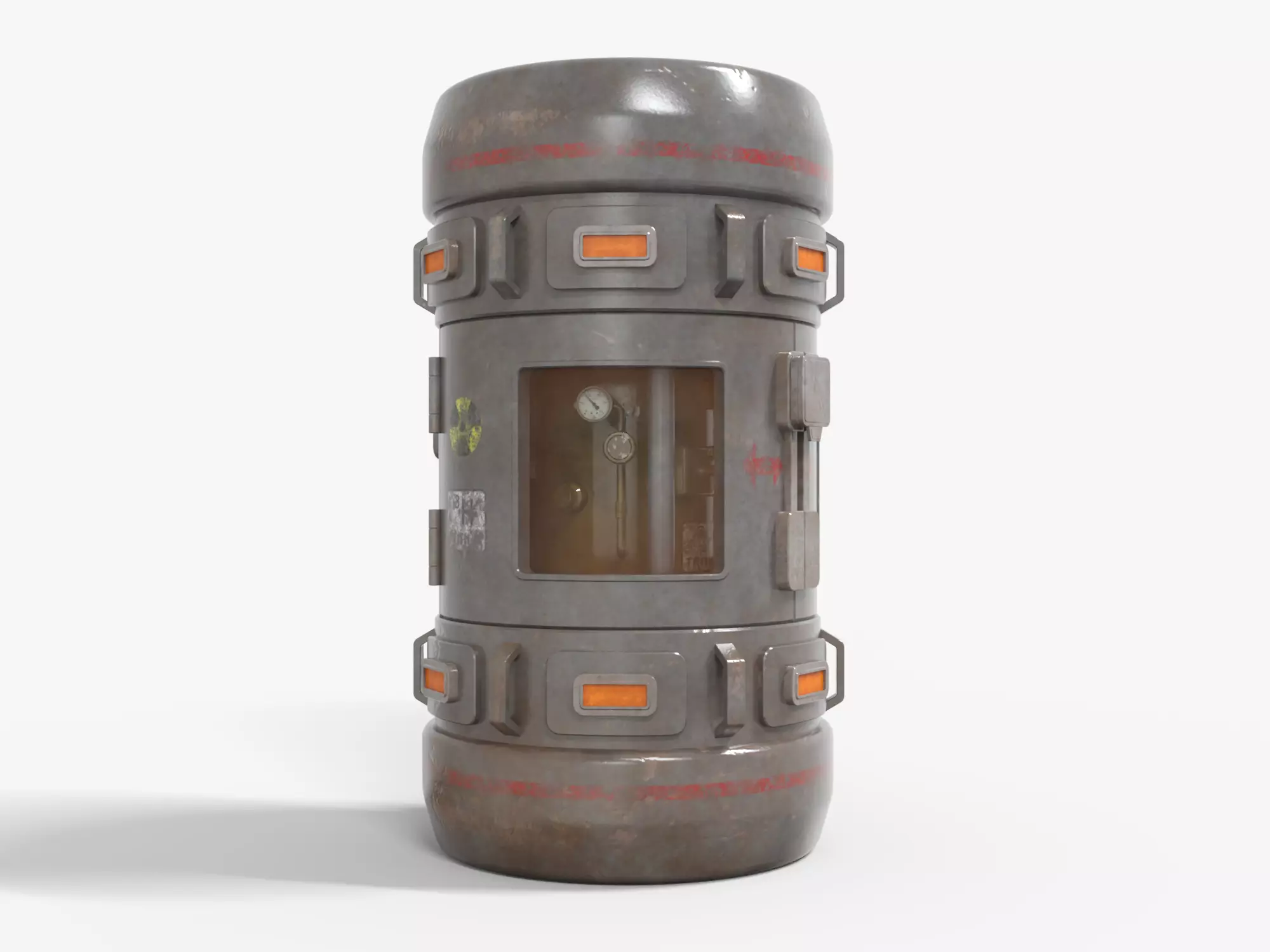 Tritium Container Hydrogen-3 Low-poly 3D model_0