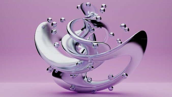 Liquid Dance in Space texture Low-poly 3D model