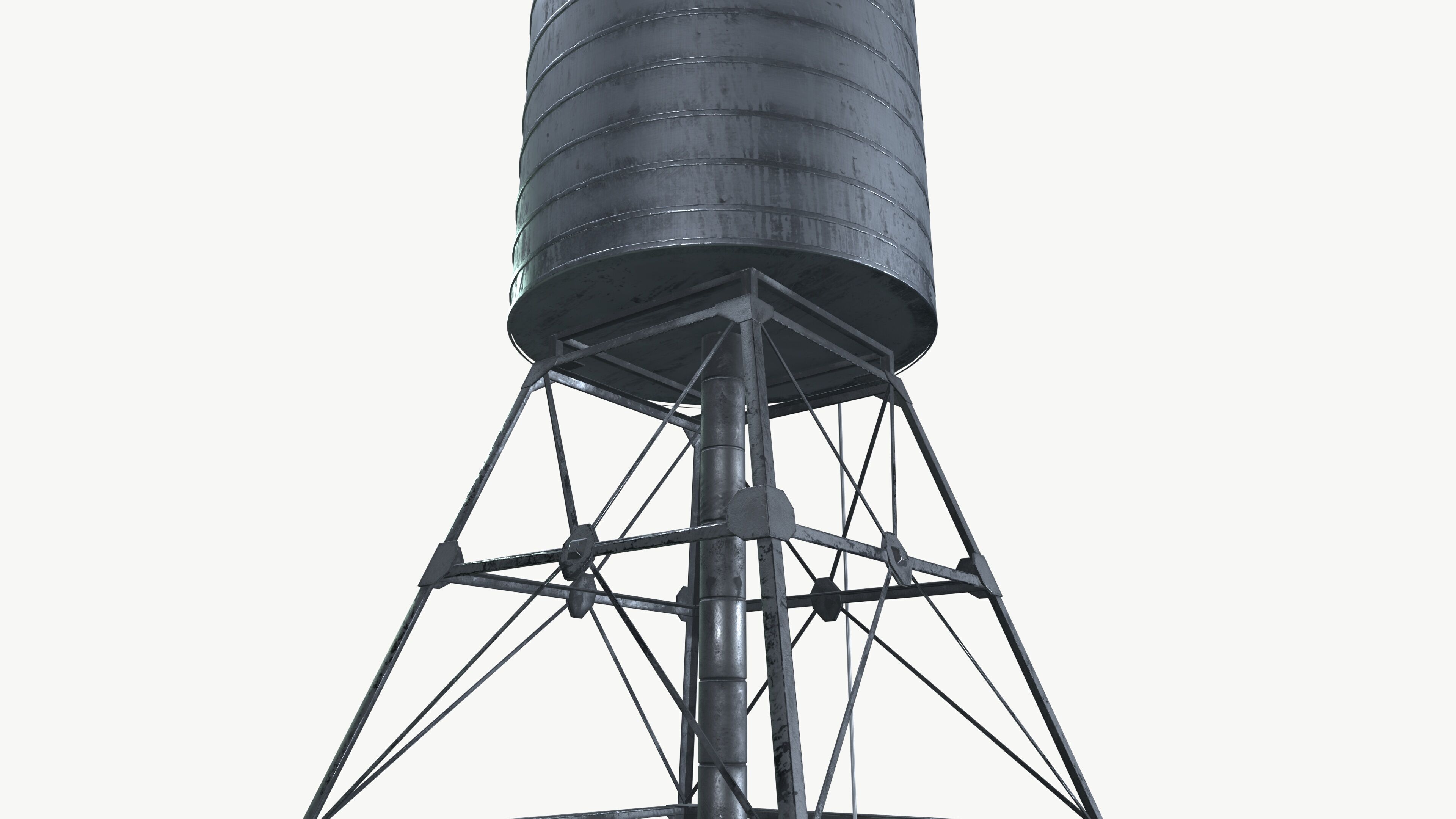 Water tank Low-poly 3D model_5