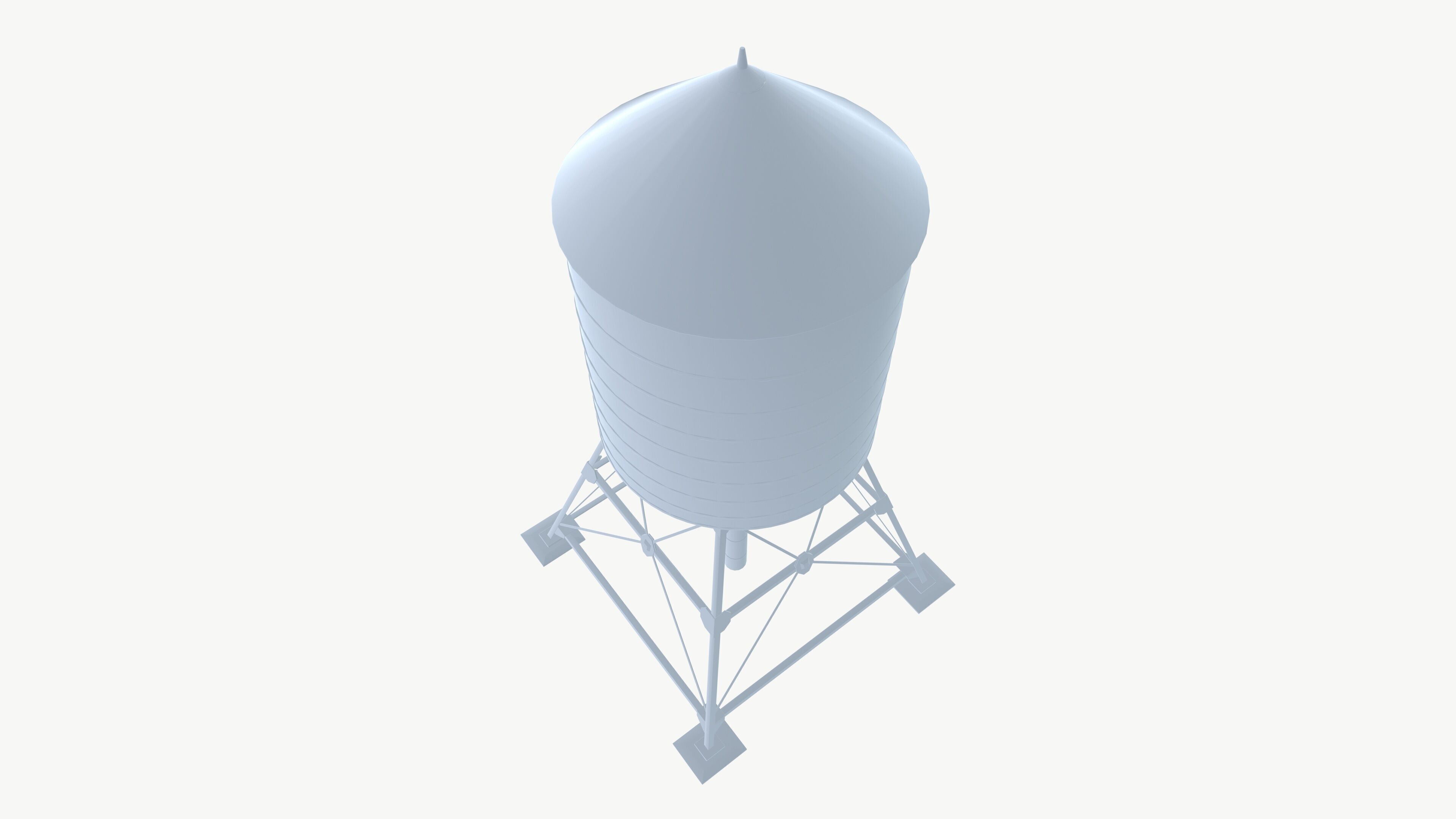 Water tank Low-poly 3D model_9
